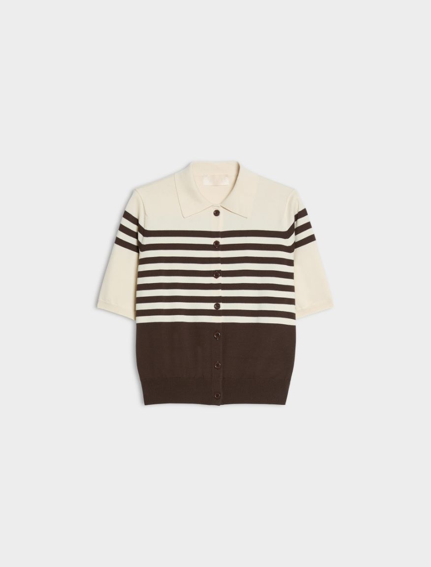 Short-sleeved cardigan - CREAM - iBlues - 5