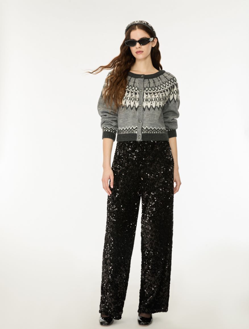 Cárdigan jacquard - GRIS CLARO - iBlues - 4
