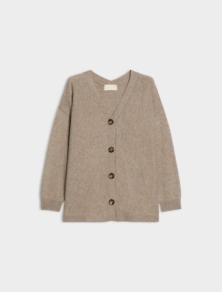 Wool and cashmere blend cardigan - MASTIC - iBlues - 5