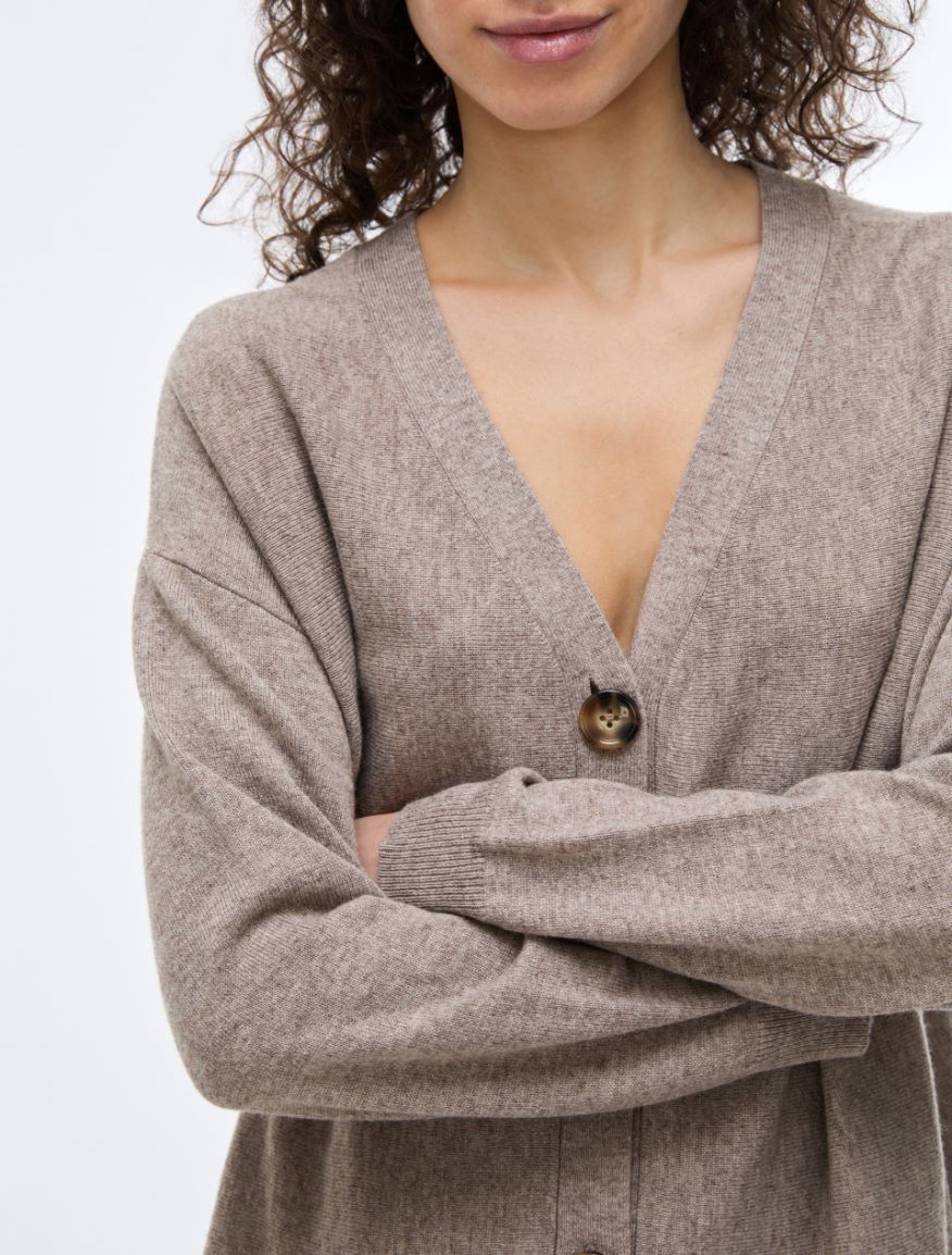 Wool and cashmere blend cardigan - MASTIC - iBlues
