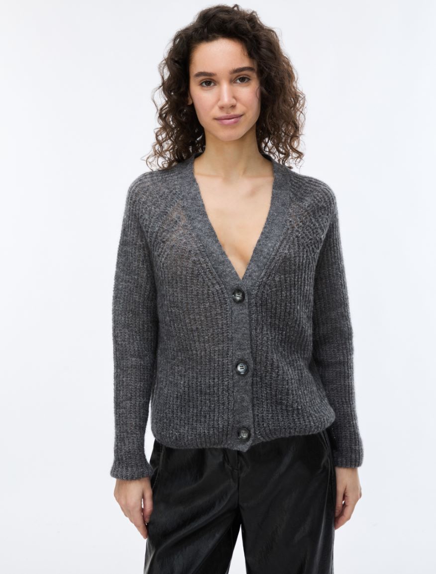 Oversized cardigan - MELANGE GREY - iBlues - 3