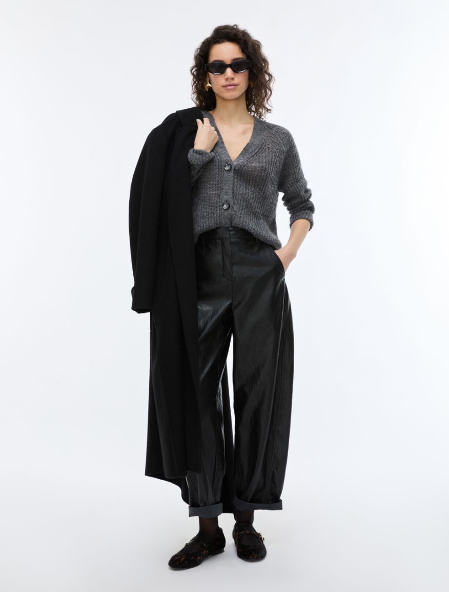 Oversized cardigan - MELANGE GREY - iBlues - 4