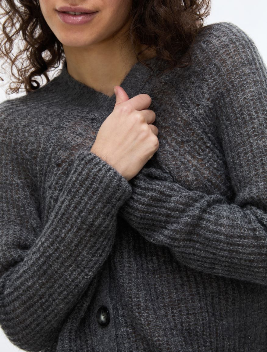 Oversized cardigan - MELANGE GREY - iBlues