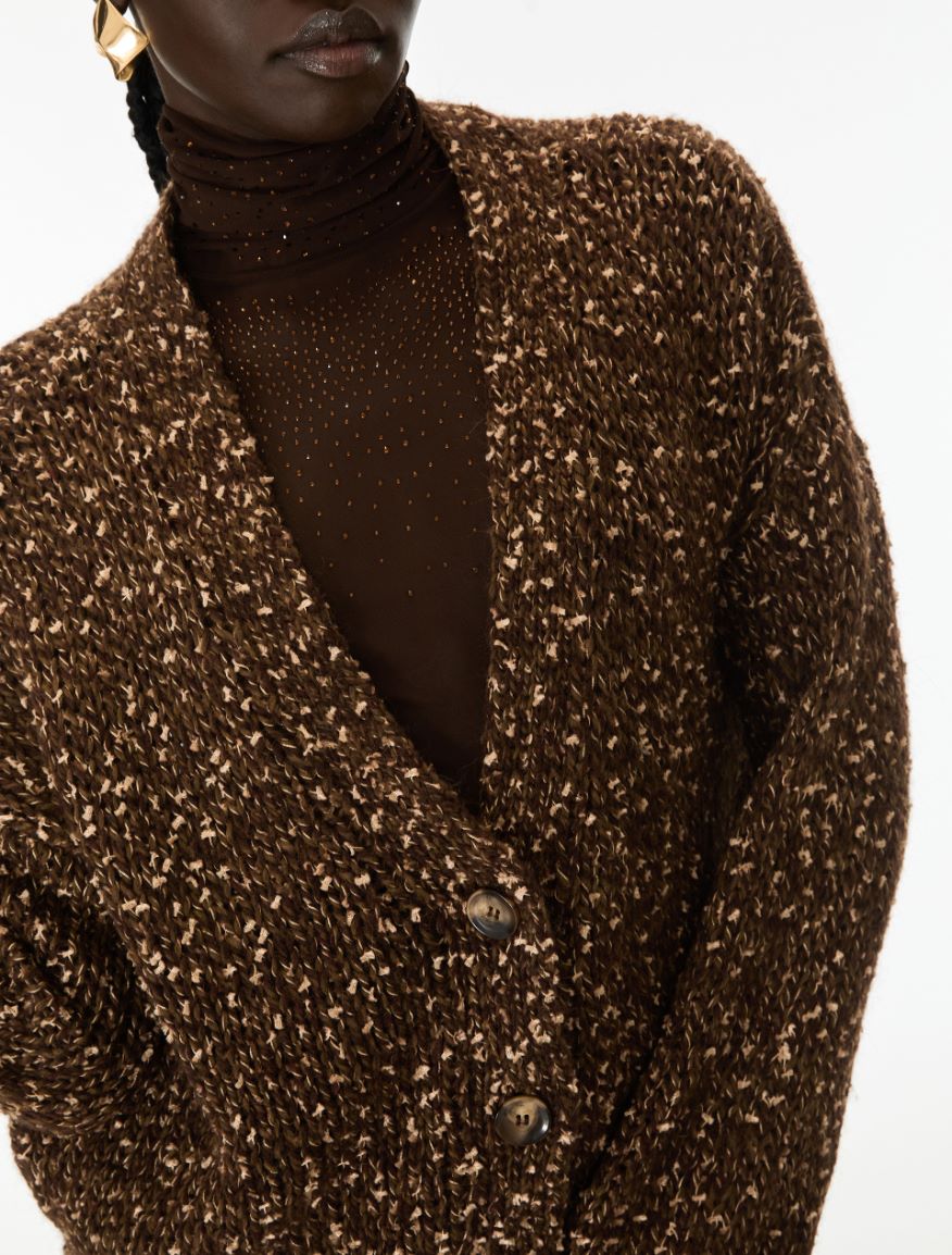 Straight-fit cardigan - DARK BOWN - iBlues - 3