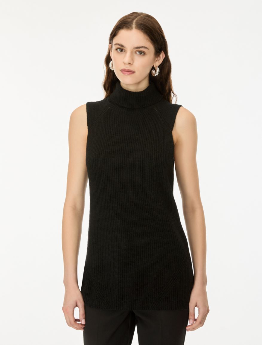 Cashmere-blend gilet - BLACK - iBlues - 4