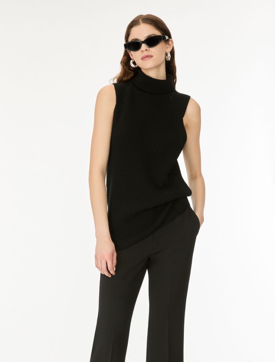 Cashmere-blend gilet - BLACK - iBlues