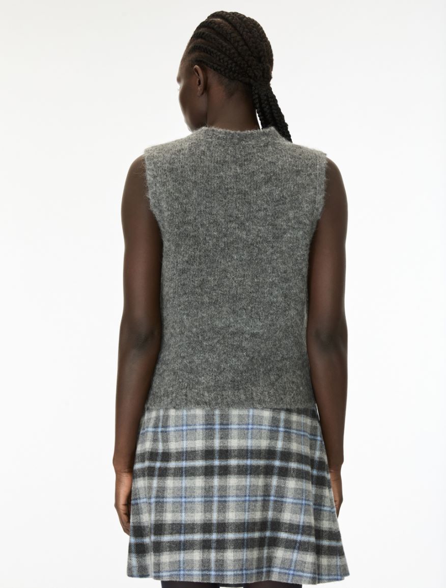 Alpaca-blend gilet - MEDIUM GREY - iBlues - 2