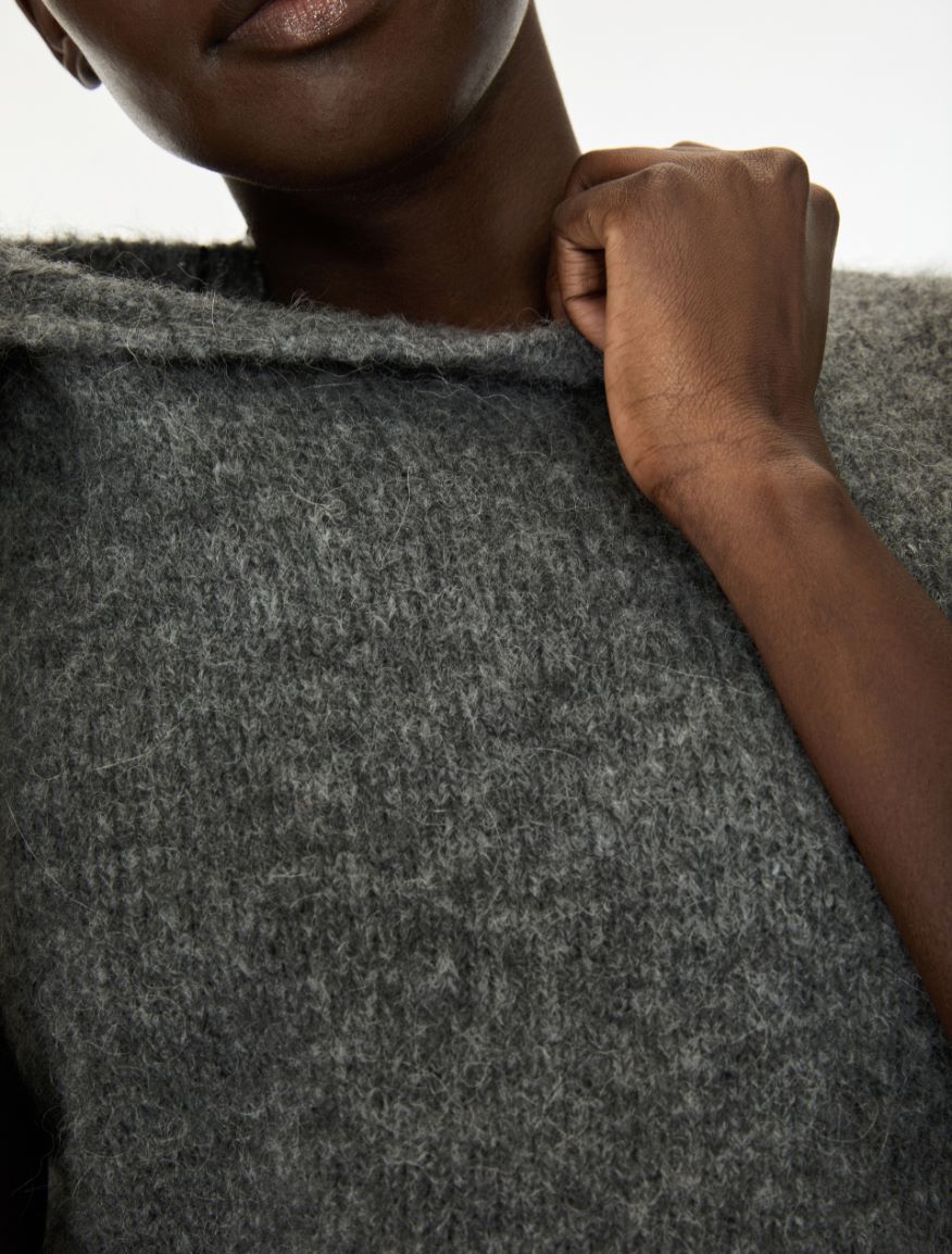 Alpaca-blend gilet - MEDIUM GREY - iBlues - 3