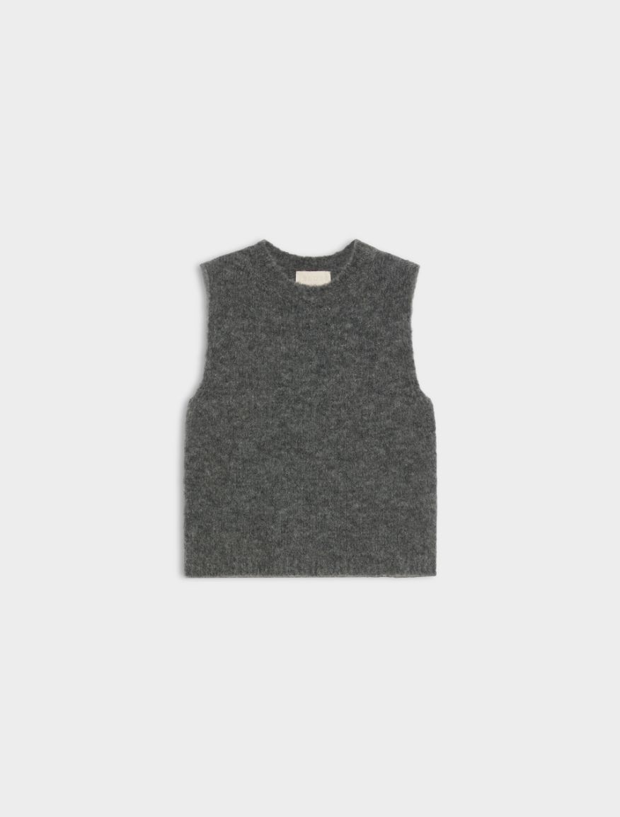 Alpaca-blend gilet - MEDIUM GREY - iBlues - 5