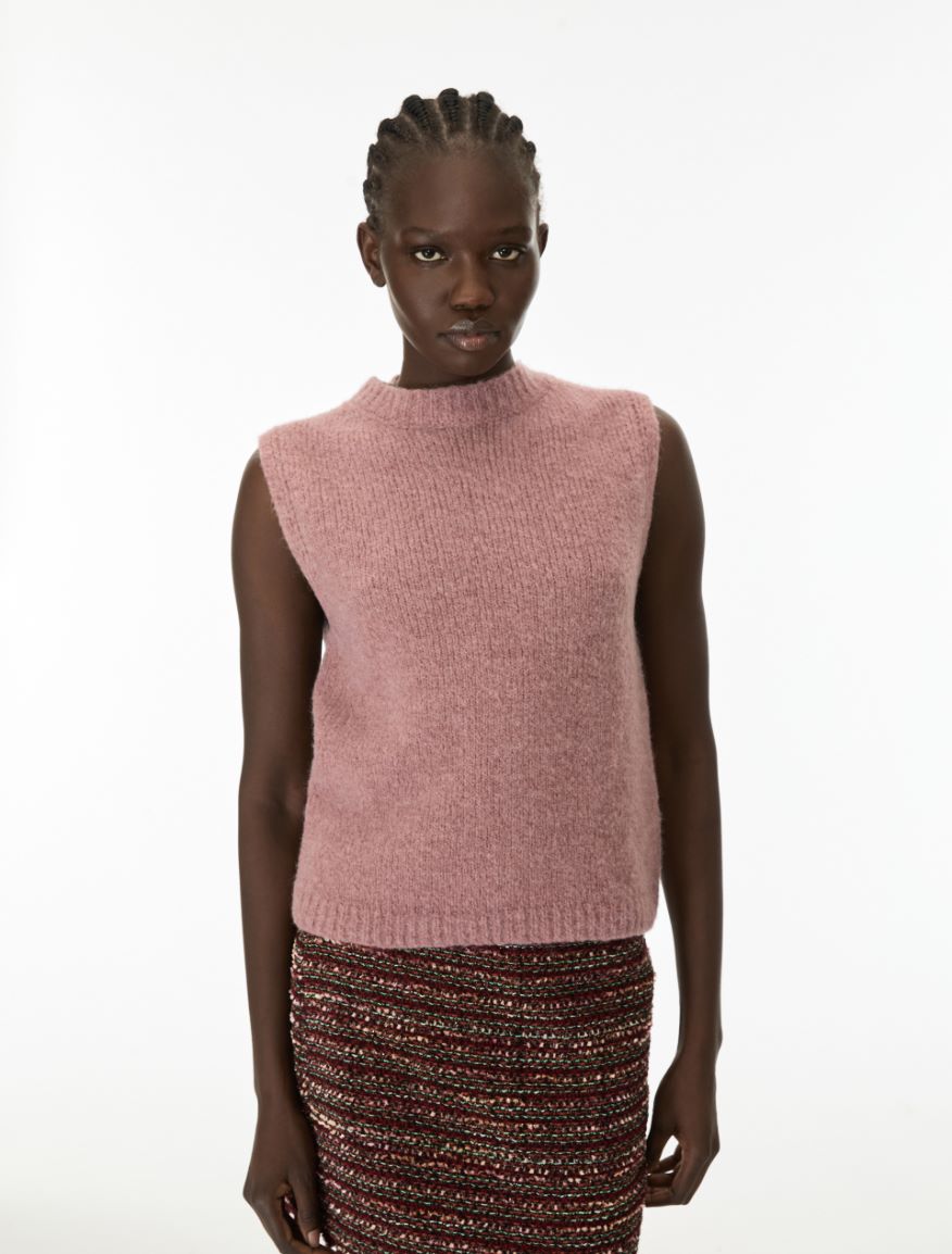 Alpaca-blend gilet - MAUVE - iBlues - 4