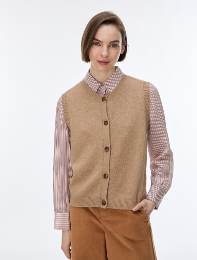 Wool and cashmere-blend waistcoat - iBlues - 4