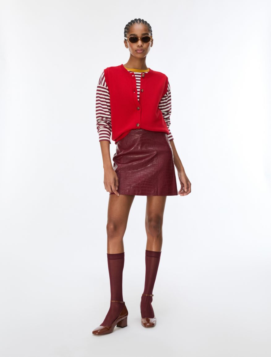 Wool and cashmere-blend waistcoat - RED - iBlues - 4