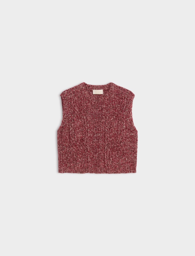 Cable-knit alpaca-blend vest - iBlues - 5