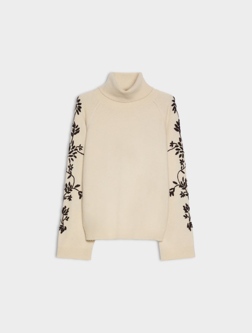 Alpaca-blend polo-neck jumper - CREAM - iBlues - 5