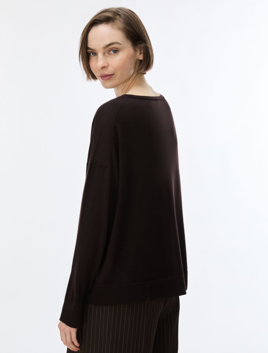 Extrafine wool jumper - DARK BOWN - iBlues - 2