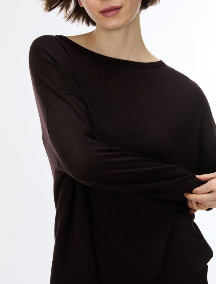 Extrafine wool jumper - DARK BOWN - iBlues