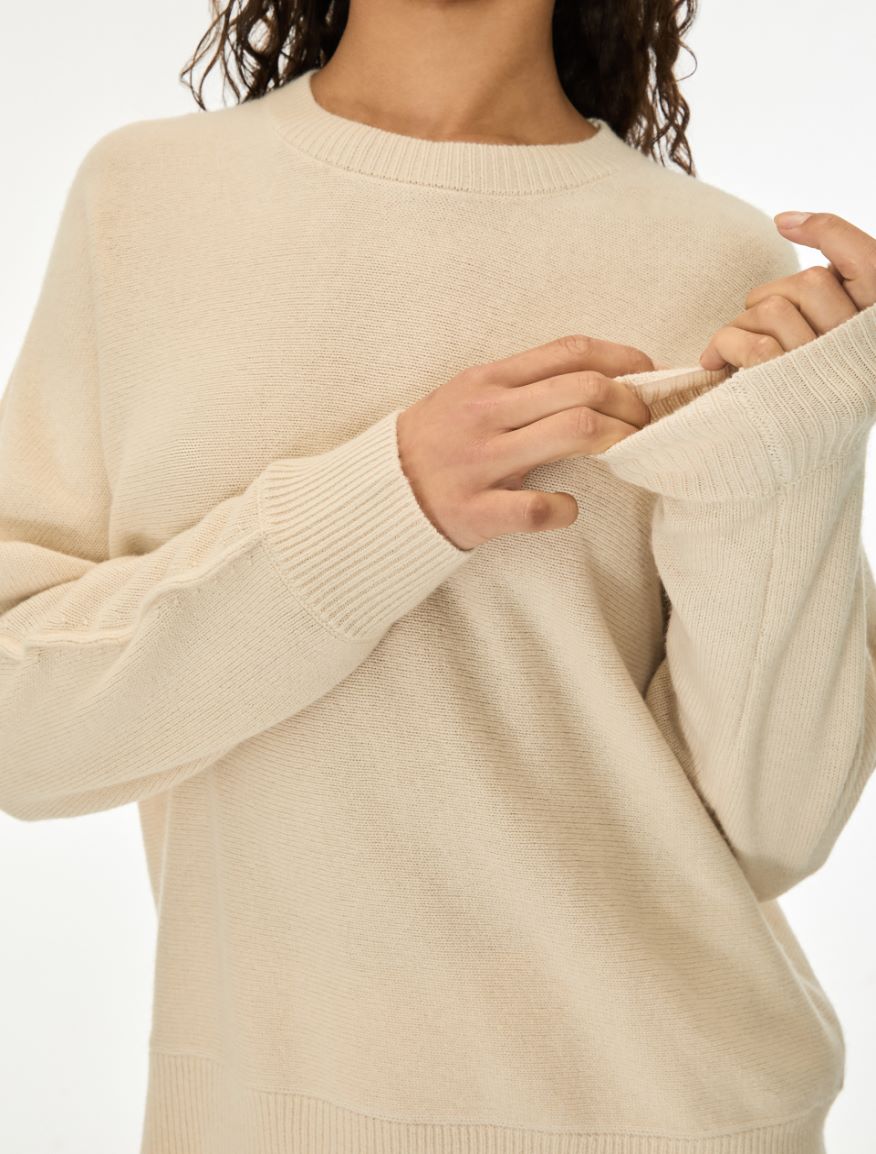 Cashmere-blend jumper - BEIGE - iBlues - 3