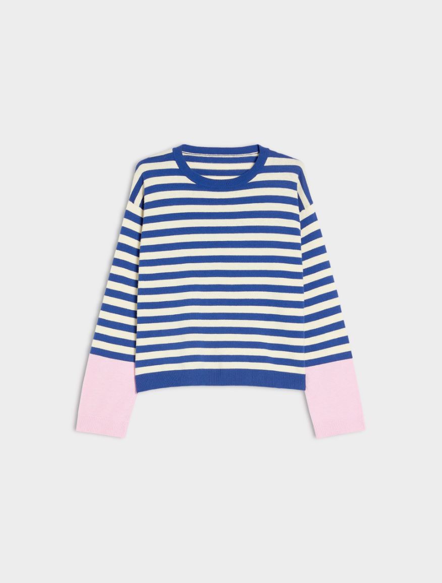 Boxy cashmere-blend jumper - PRUSSIAN BLUE - iBlues - 5