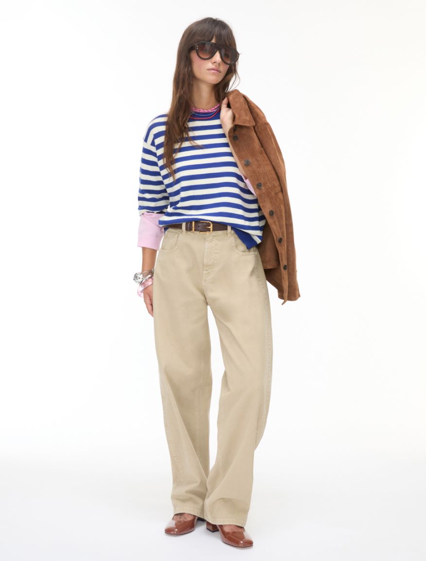 Boxy cashmere-blend jumper - PRUSSIAN BLUE - iBlues