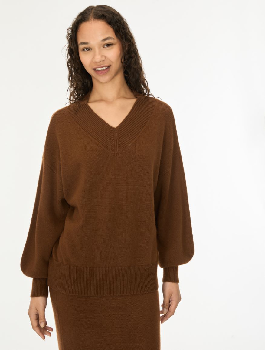 Oversized cashmere-blend jumper - COCOA - iBlues - 4