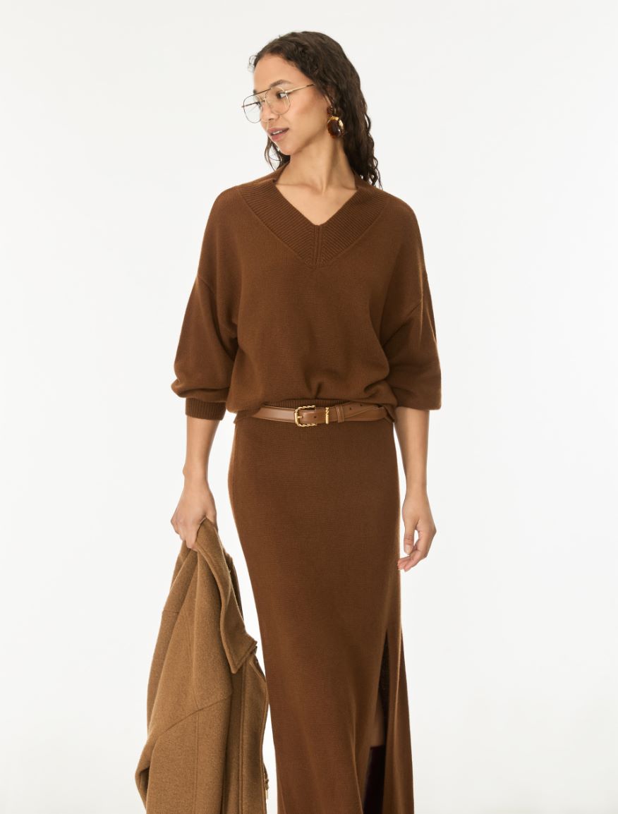 Oversized cashmere-blend jumper - COCOA - iBlues