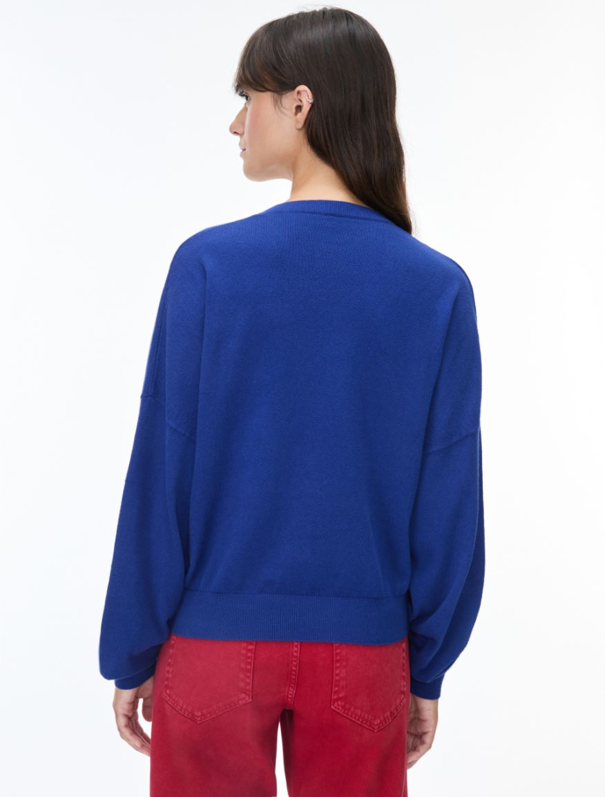 Cashmere-blend jumper - PRUSSIAN BLUE - iBlues - 2