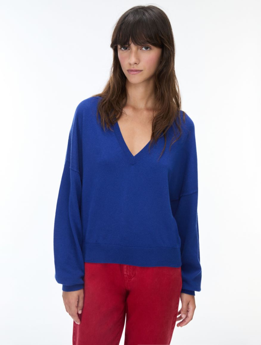 Cashmere-blend jumper - PRUSSIAN BLUE - iBlues - 4