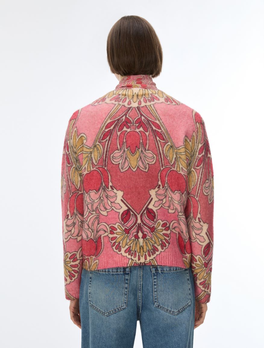 Printed yarn jumper - PINK - iBlues - 2