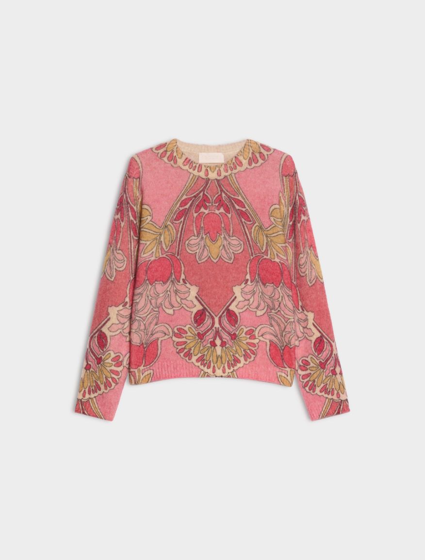 Printed yarn jumper - PINK - iBlues - 5