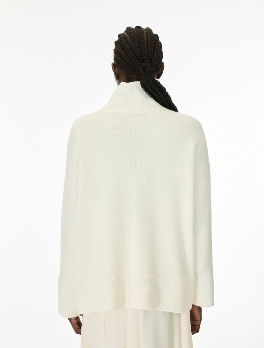 Cashmere-blend polo-neck jumper - WHITE - iBlues - 2