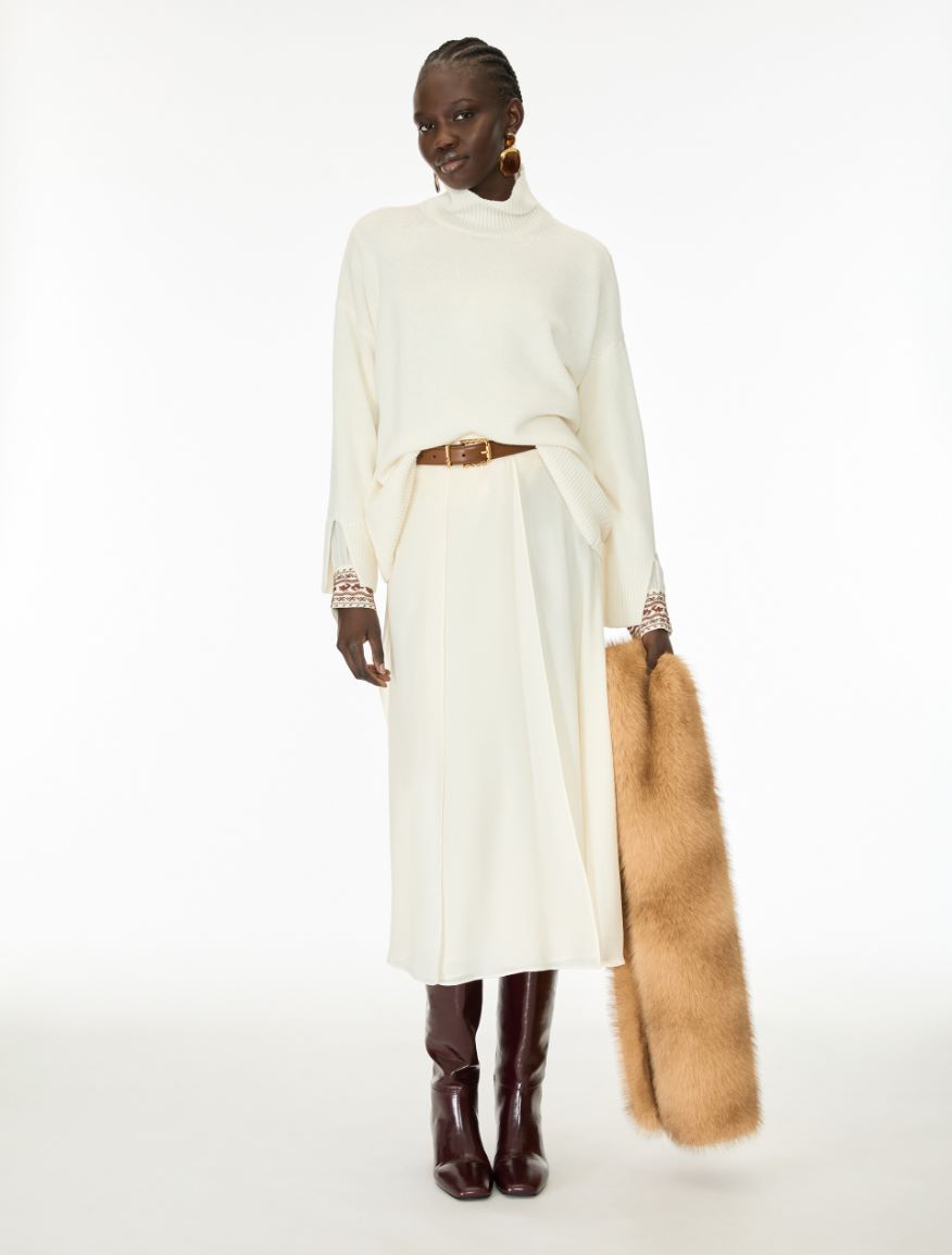 Cashmere-blend polo-neck jumper - WHITE - iBlues - 4