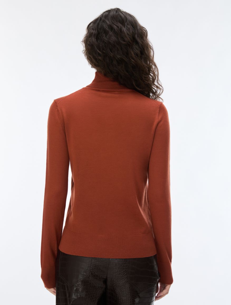 Soft polo-neck jumper - RUST - iBlues - 2