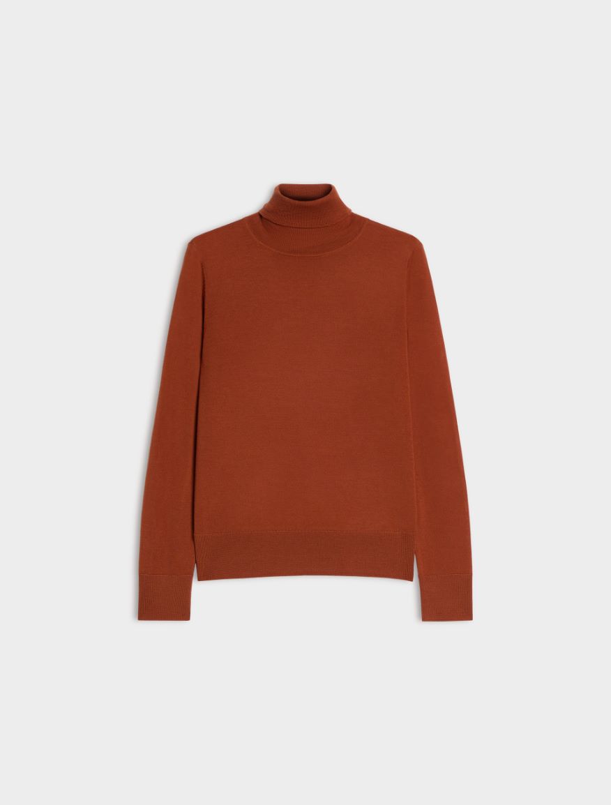 Soft polo-neck jumper - RUST - iBlues - 5