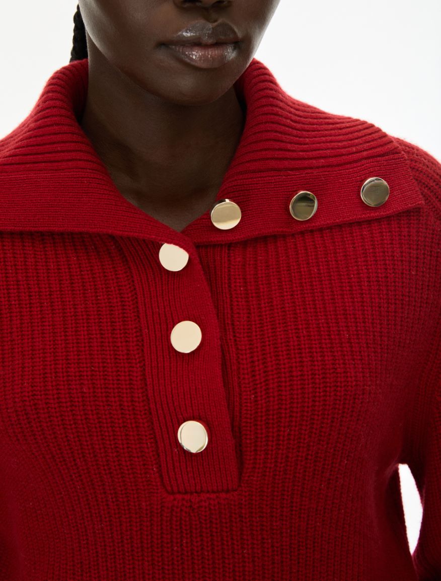 Cashmere and wool blend jumper - RED - iBlues - 3