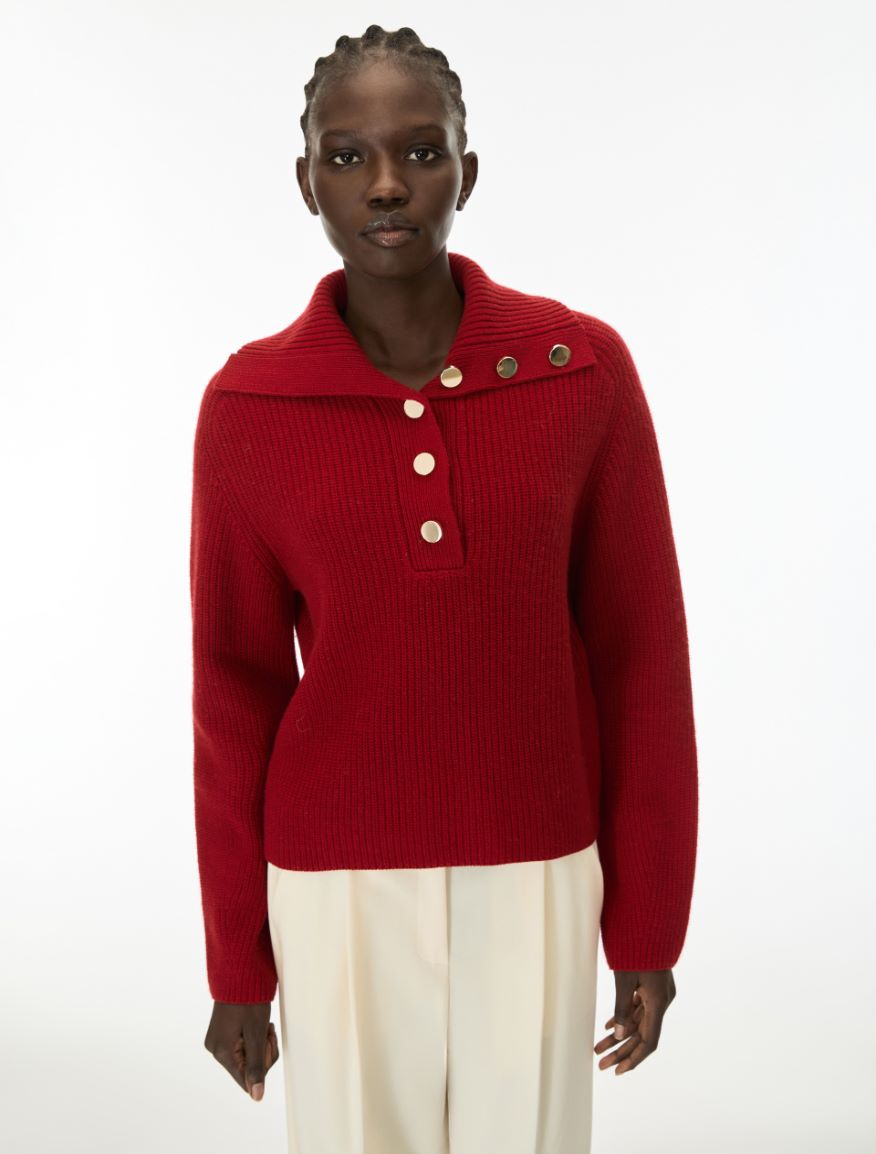 Cashmere and wool blend jumper - RED - iBlues - 4