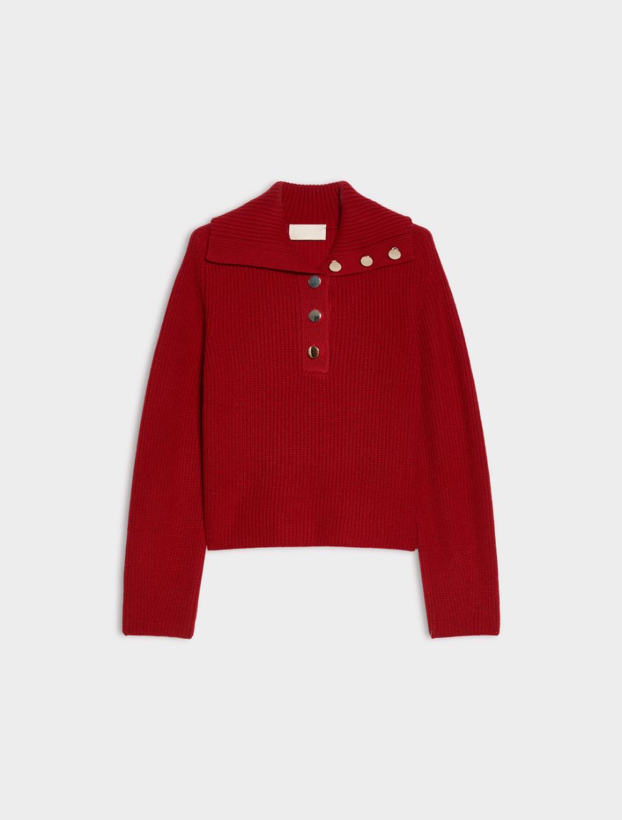 Cashmere and wool blend jumper - RED - iBlues - 5
