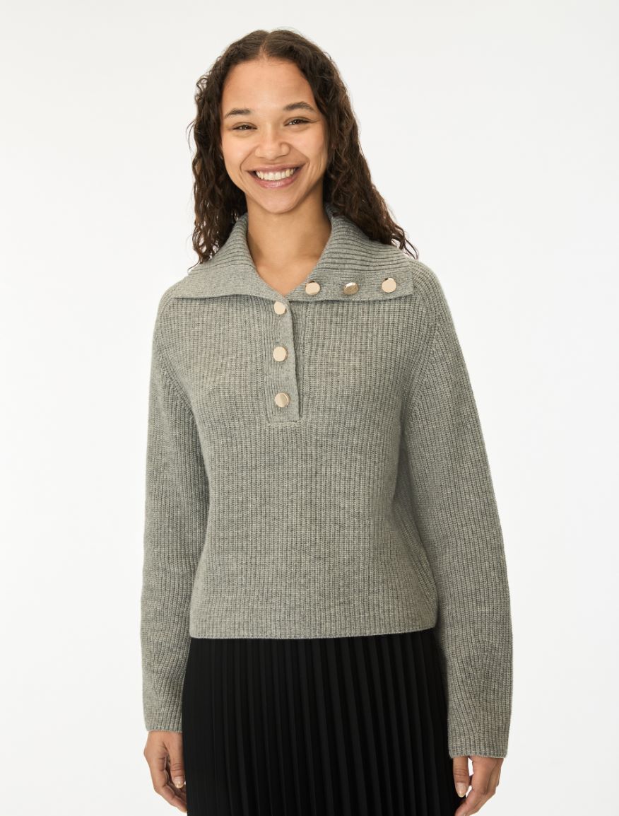 Cashmere and wool blend jumper - GREY - iBlues - 4