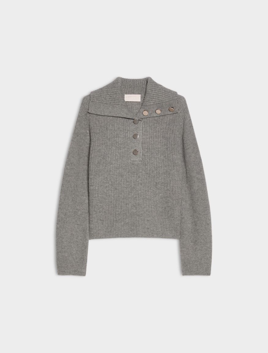 Cashmere and wool blend jumper - GREY - iBlues - 5