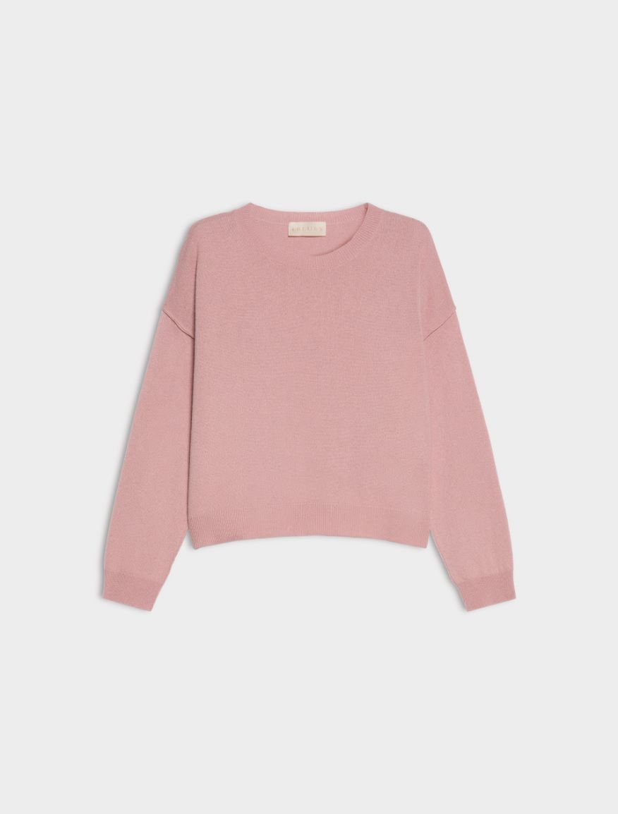 Straight-fit cashmere-blend jumper - DUST ROSE - iBlues - 5