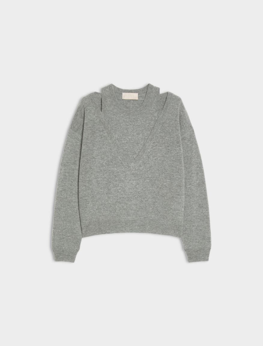 Double-neckline jumper - GREY - iBlues - 5