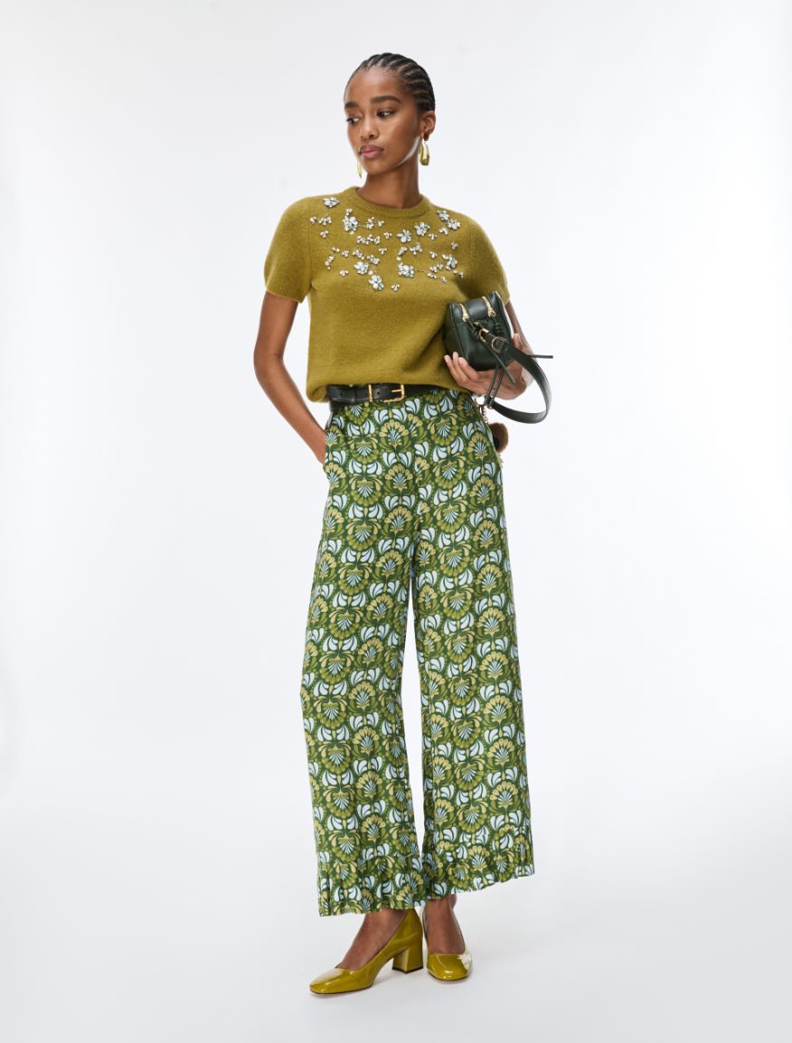 Embroidered jumper - OIL GREEN - iBlues - 4