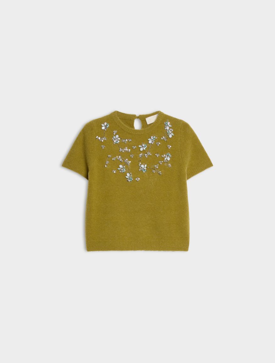 Embroidered jumper - OIL GREEN - iBlues - 5