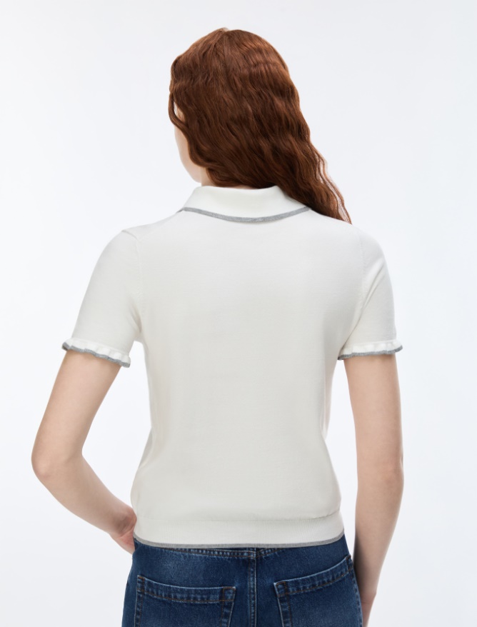 Ruffle-detail polo shirt - 