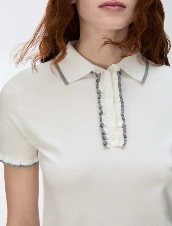Ruffle-detail polo shirt - 