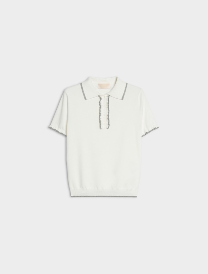 Ruffle-detail polo shirt - 