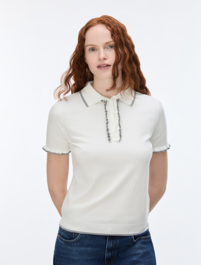 Ruffle-detail polo shirt - 