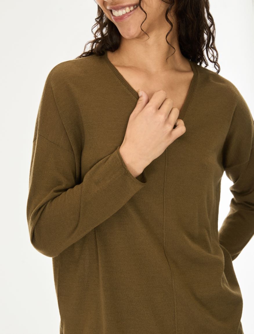 Straight-fit jumper - MOSS GREEN - iBlues