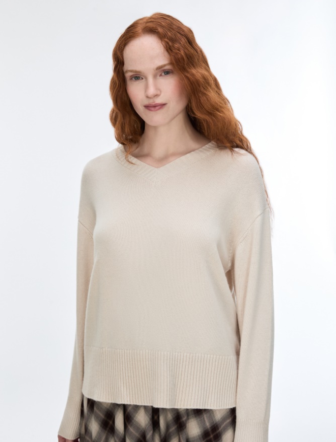 Wool and cashmere-blend V-neck jumper - iBlues