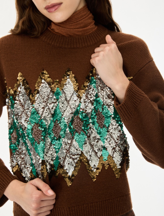 Sequin-embroidered jumper - iBlues - 3