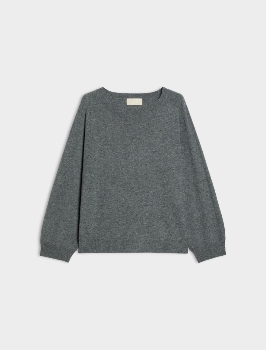 Straight-fit wool and cashmere-blend jumper - MELANGE GREY - iBlues - 5